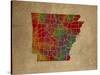 AR Colorful Counties-Red Atlas Designs-Stretched Canvas