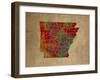 AR Colorful Counties-Red Atlas Designs-Framed Giclee Print