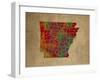 AR Colorful Counties-Red Atlas Designs-Framed Giclee Print