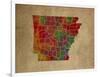 AR Colorful Counties-Red Atlas Designs-Framed Giclee Print