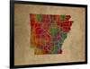 AR Colorful Counties-Red Atlas Designs-Framed Giclee Print