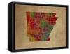 AR Colorful Counties-Red Atlas Designs-Framed Stretched Canvas