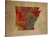AR Colorful Counties-Red Atlas Designs-Stretched Canvas