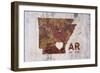 AR Rusty Cementwall Heart-Red Atlas Designs-Framed Giclee Print