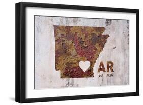 AR Rusty Cementwall Heart-Red Atlas Designs-Framed Giclee Print