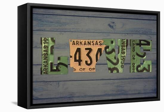 AR State Love 2-Design Turnpike-Framed Stretched Canvas