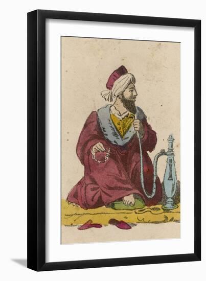 Arab and Hookah-null-Framed Art Print