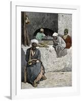 Arab Bakers at their Bread Oven in Cairo, Egypt, 1880s-null-Framed Giclee Print