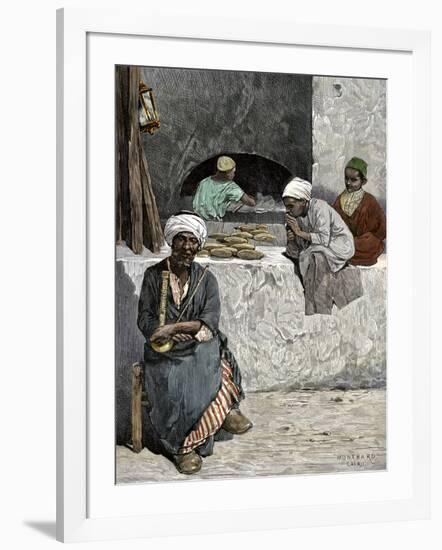 Arab Bakers at their Bread Oven in Cairo, Egypt, 1880s-null-Framed Giclee Print