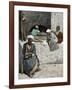 Arab Bakers at their Bread Oven in Cairo, Egypt, 1880s-null-Framed Giclee Print
