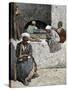 Arab Bakers at their Bread Oven in Cairo, Egypt, 1880s-null-Stretched Canvas