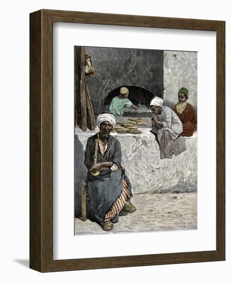 Arab Bakers at their Bread Oven in Cairo, Egypt, 1880s-null-Framed Giclee Print