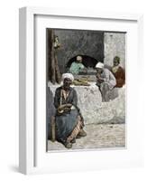 Arab Bakers at their Bread Oven in Cairo, Egypt, 1880s-null-Framed Giclee Print