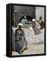 Arab Bakers at their Bread Oven in Cairo, Egypt, 1880s-null-Framed Stretched Canvas