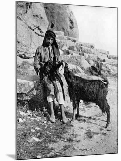 Arab Boy and Goat, Middle East, 1936-Donald Mcleish-Mounted Giclee Print