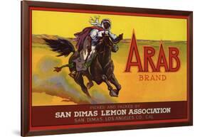 Arab Brand - San Dimas, California - Citrus Crate Label-Lantern Press-Framed Art Print