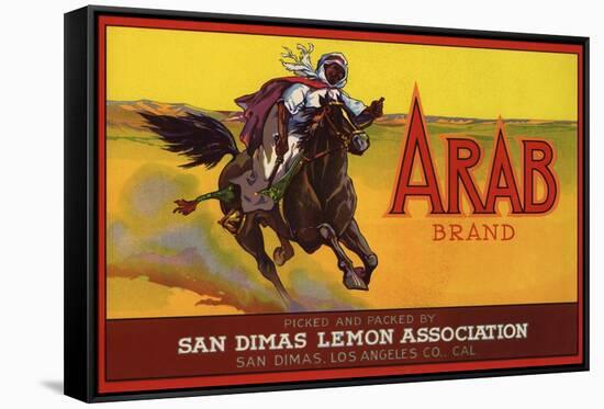 Arab Brand - San Dimas, California - Citrus Crate Label-Lantern Press-Framed Stretched Canvas