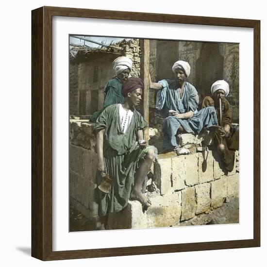 Arab Cafe, Cairo (Egypt), Circa 1870-Leon, Levy et Fils-Framed Photographic Print