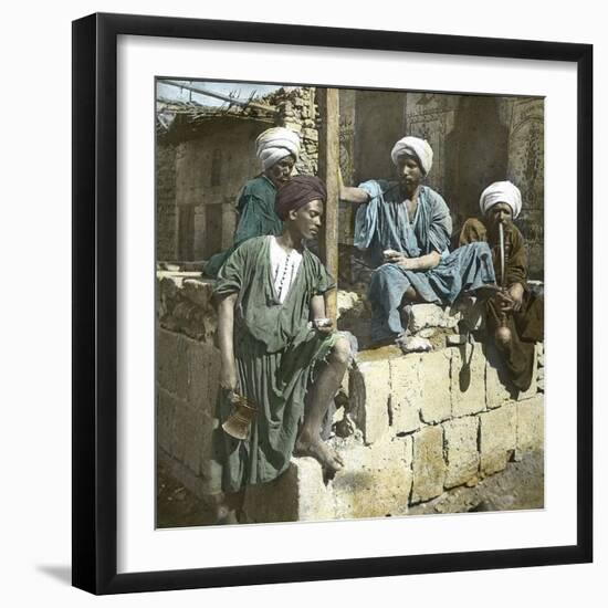 Arab Cafe, Cairo (Egypt), Circa 1870-Leon, Levy et Fils-Framed Photographic Print