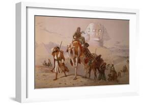 Arab Caravan by a Sphinx, 1868-Joseph-Austin Benwell-Framed Giclee Print