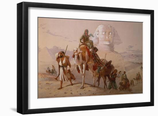 Arab Caravan by a Sphinx, 1868-Joseph-Austin Benwell-Framed Giclee Print