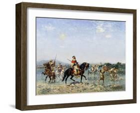 Arab Cavalry Fording a Stream-Georges Washington-Framed Giclee Print