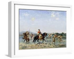 Arab Cavalry Fording a Stream-Georges Washington-Framed Giclee Print