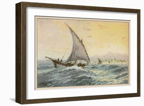 Arab Dhow Used on the East African Coast-Adolf Bock-Framed Art Print