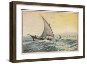 Arab Dhow Used on the East African Coast-Adolf Bock-Framed Art Print