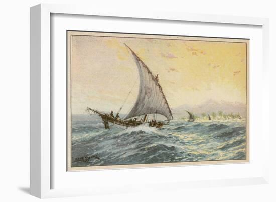 Arab Dhow Used on the East African Coast-Adolf Bock-Framed Art Print