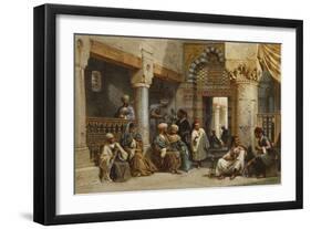 Arab Figures in a Coffee House, 1870-Carl Friedrich Heinrich Werner-Framed Giclee Print