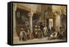 Arab Figures in a Coffee House, 1870-Carl Friedrich Heinrich Werner-Framed Stretched Canvas