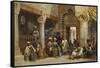 Arab Figures in a Coffee House, 1870-Carl Friedrich Heinrich Werner-Framed Stretched Canvas