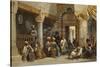 Arab Figures in a Coffee House, 1870-Carl Friedrich Heinrich Werner-Stretched Canvas