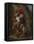 Arab Horseman Attacked by a Lion, 1849-50-Eugene Delacroix-Framed Stretched Canvas