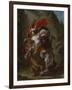 Arab Horseman Attacked by a Lion, 1849-50-Eugene Delacroix-Framed Giclee Print