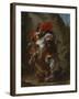 Arab Horseman Attacked by a Lion, 1849-50-Eugene Delacroix-Framed Giclee Print