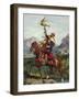 Arab Horseman, with Hawk-null-Framed Giclee Print