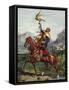 Arab Horseman, with Hawk-null-Framed Stretched Canvas