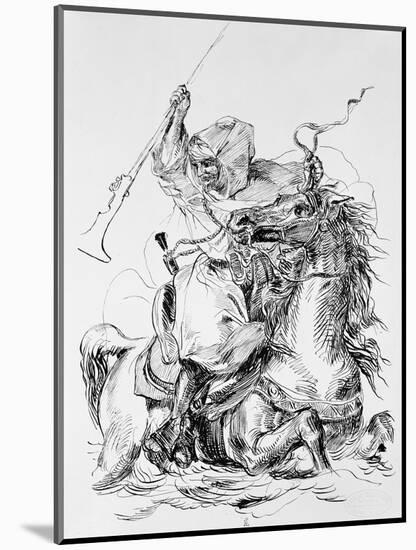 Arab Horseman-Eugene Delacroix-Mounted Giclee Print