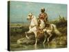 Arab Horseman-Adolf Schreyer-Stretched Canvas