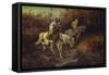 Arab Horsemen at the Edge of a Wood-Adolph Schreyer-Framed Stretched Canvas