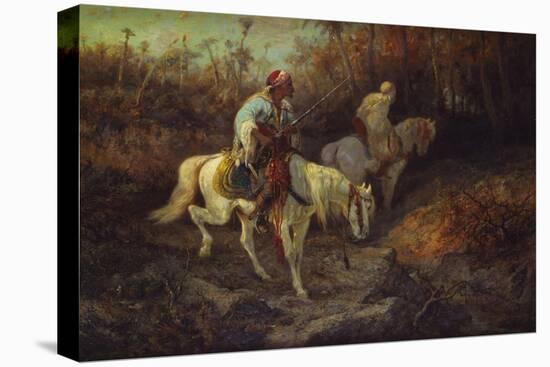 Arab Horsemen at the Edge of a Wood-Adolph Schreyer-Stretched Canvas