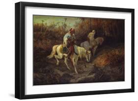 Arab Horsemen at the Edge of a Wood-Adolf Schreyer-Framed Giclee Print