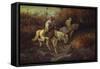 Arab Horsemen at the Edge of a Wood-Adolf Schreyer-Framed Stretched Canvas