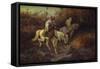 Arab Horsemen at the Edge of a Wood-Adolph Schreyer-Framed Stretched Canvas
