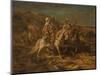 Arab Horsemen (Oil on Canvas)-Adolf Schreyer-Mounted Giclee Print