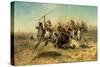 Arab Horsemen on the Attack, 1869-Adolf Schreyer-Stretched Canvas