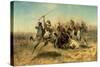 Arab Horsemen on the Attack, 1869-Adolf Schreyer-Stretched Canvas