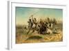 Arab Horsemen on the Attack, 1869-Adolf Schreyer-Framed Giclee Print